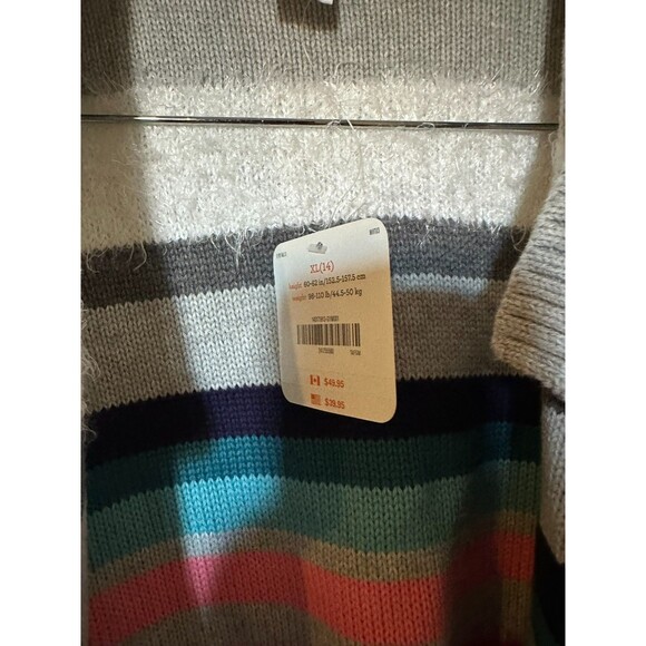 NWT Gymboree Girls Sweater Cardigan stripe multi colors  XL (14) - Picture 3 of 6